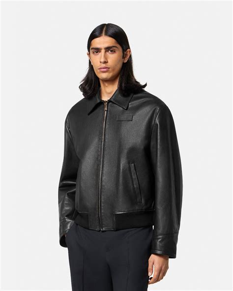 versace printed leather|versace leather jacket price.